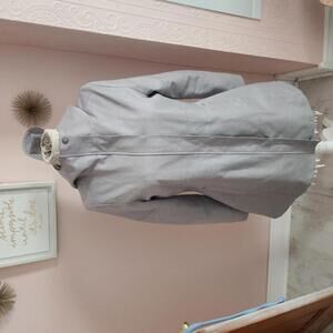 LKNW Kristen Blake gray long gray hooded raincoat M